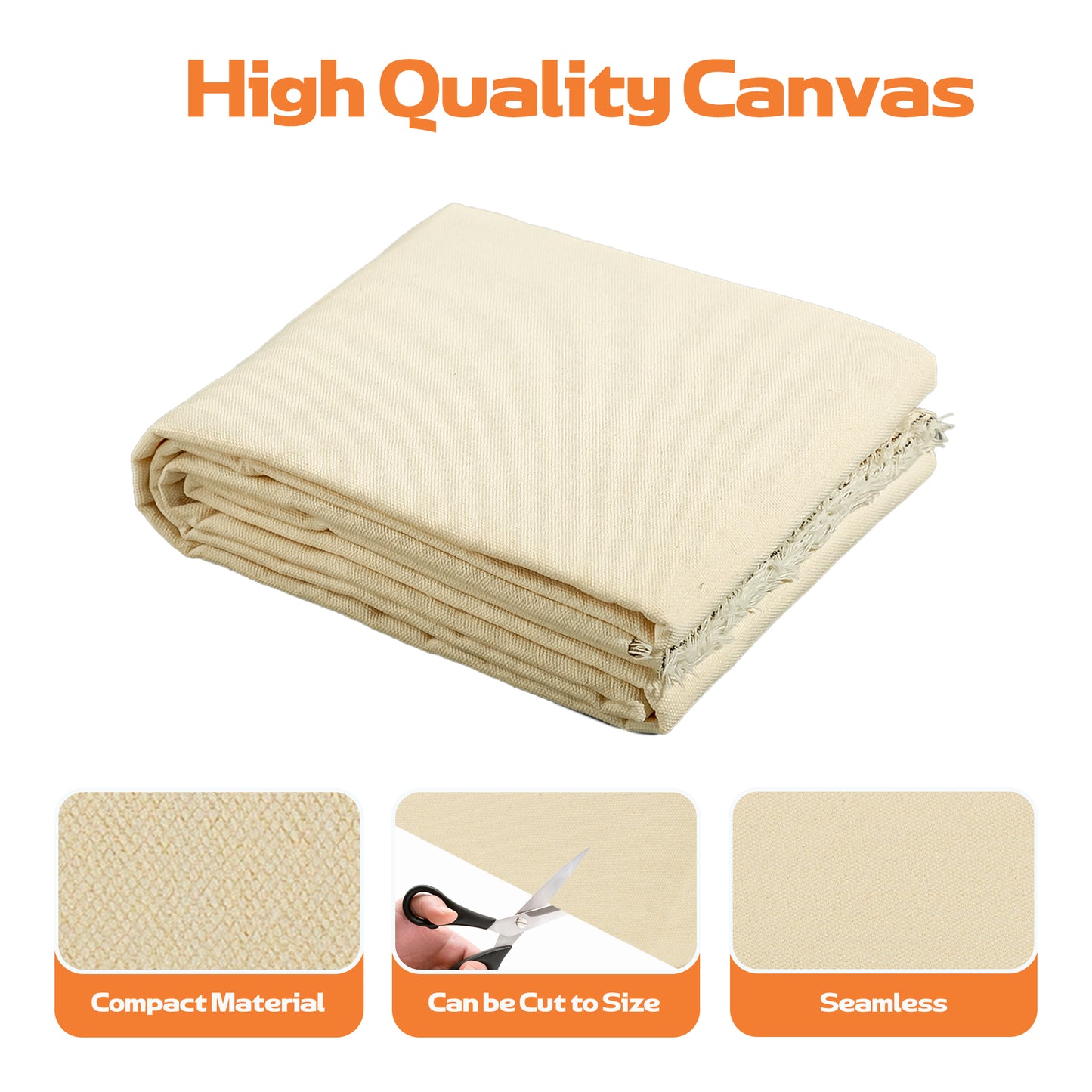 K-Musculo Cotton Canvas Fabric, Duck Canvas Fabric, 60'' Wide for Arts & Crafts, Painting, Handmade Home Decor