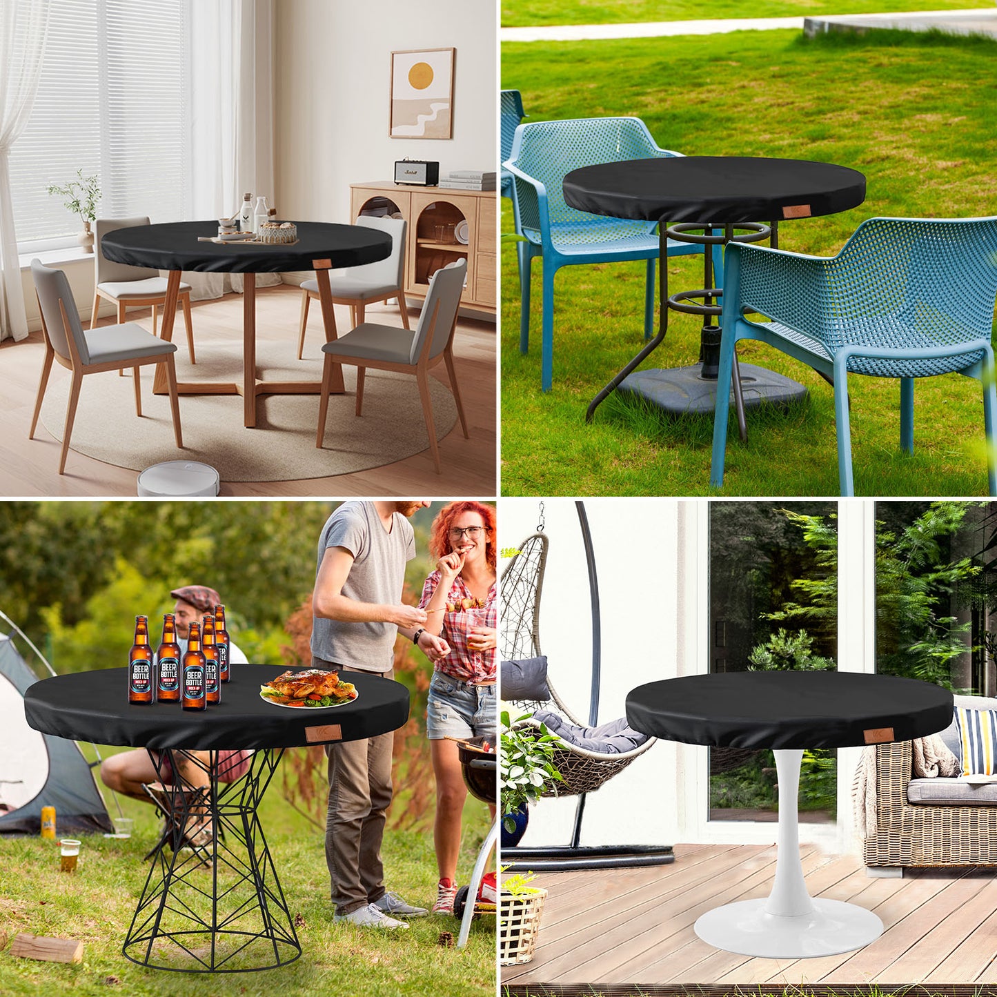 K-Musculo Round Outdoor Table Cover, 600D PU