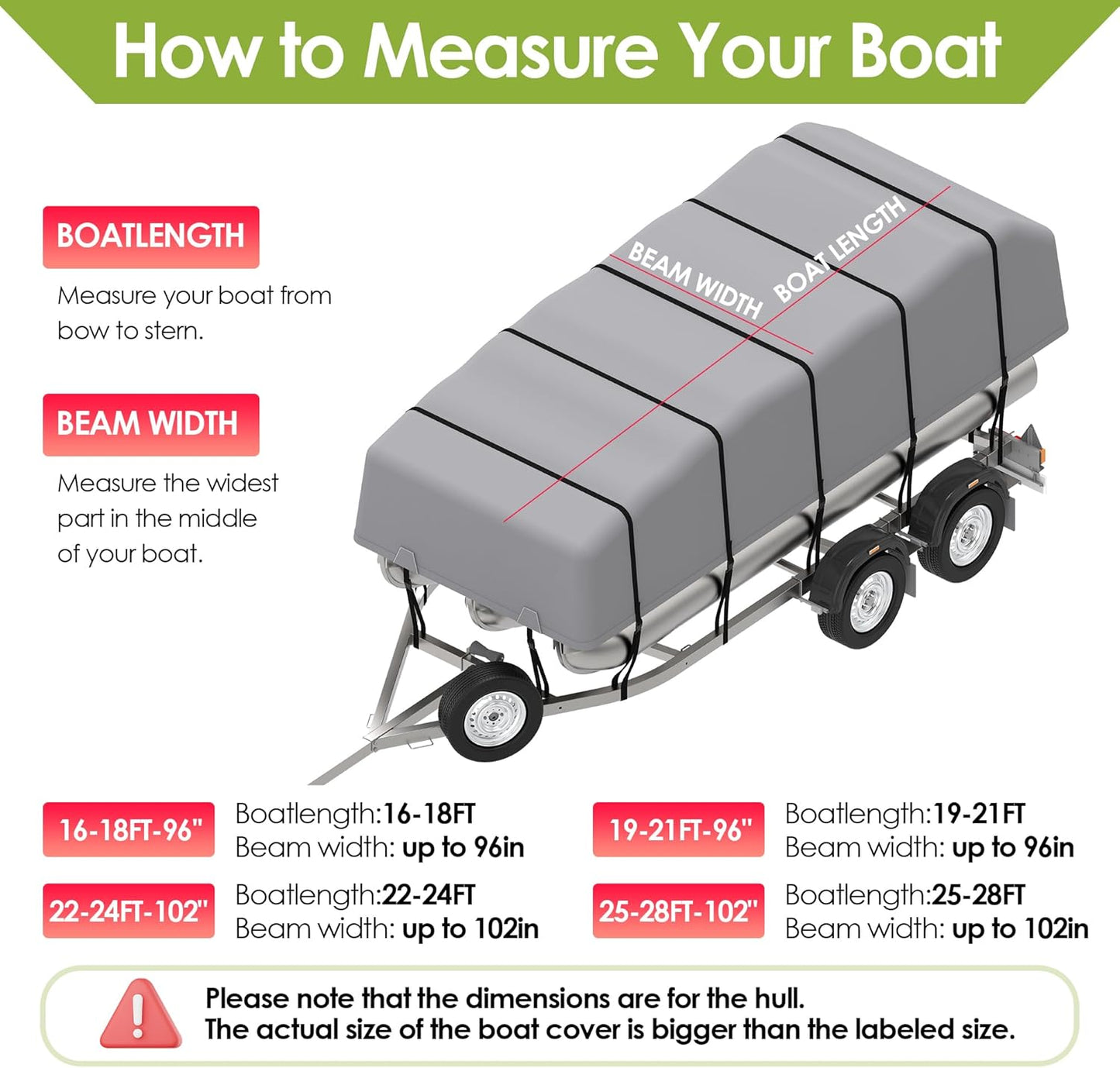 K-Musculo Pontoon Boat Cover, Waterproof 900D Pontoon Cover with Motor Cover,Canvas Boat Cover for Pontoon, Gray