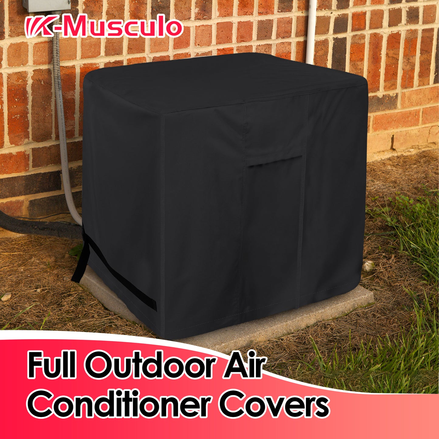 K-Musculo Air Conditioner Cover, 420D for Water Resistant Fabric Windproof Design AC Cover