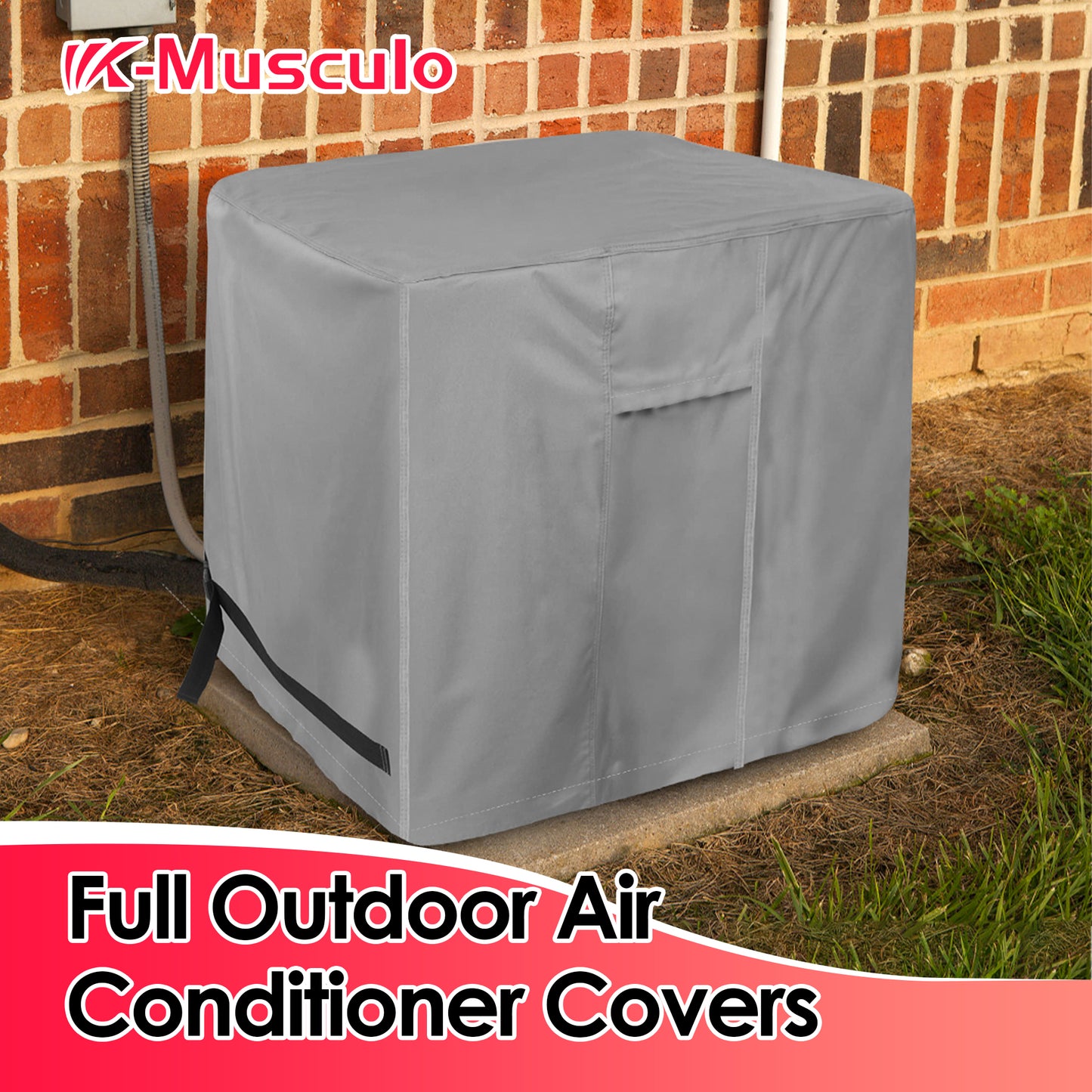 K-Musculo Air Conditioner Cover, 420D for Water Resistant Fabric Windproof Design AC Cover