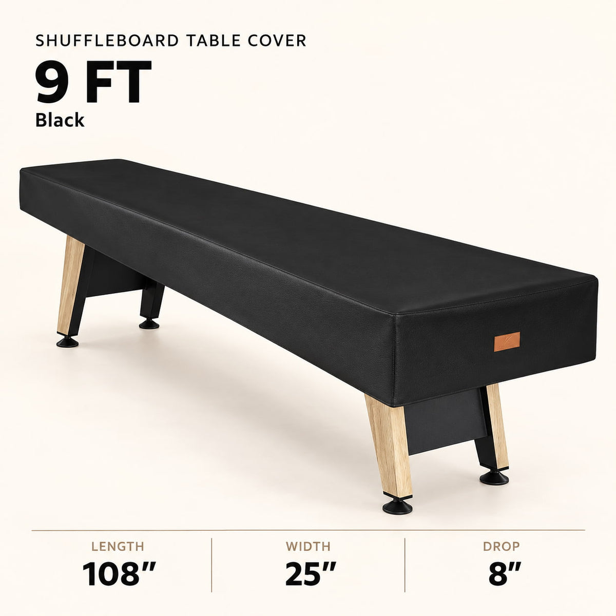 K-Musculo Shuffleboard Table Cover, Heavy Duty Waterproof Leatherette with Soft Backing & Weighted Corners