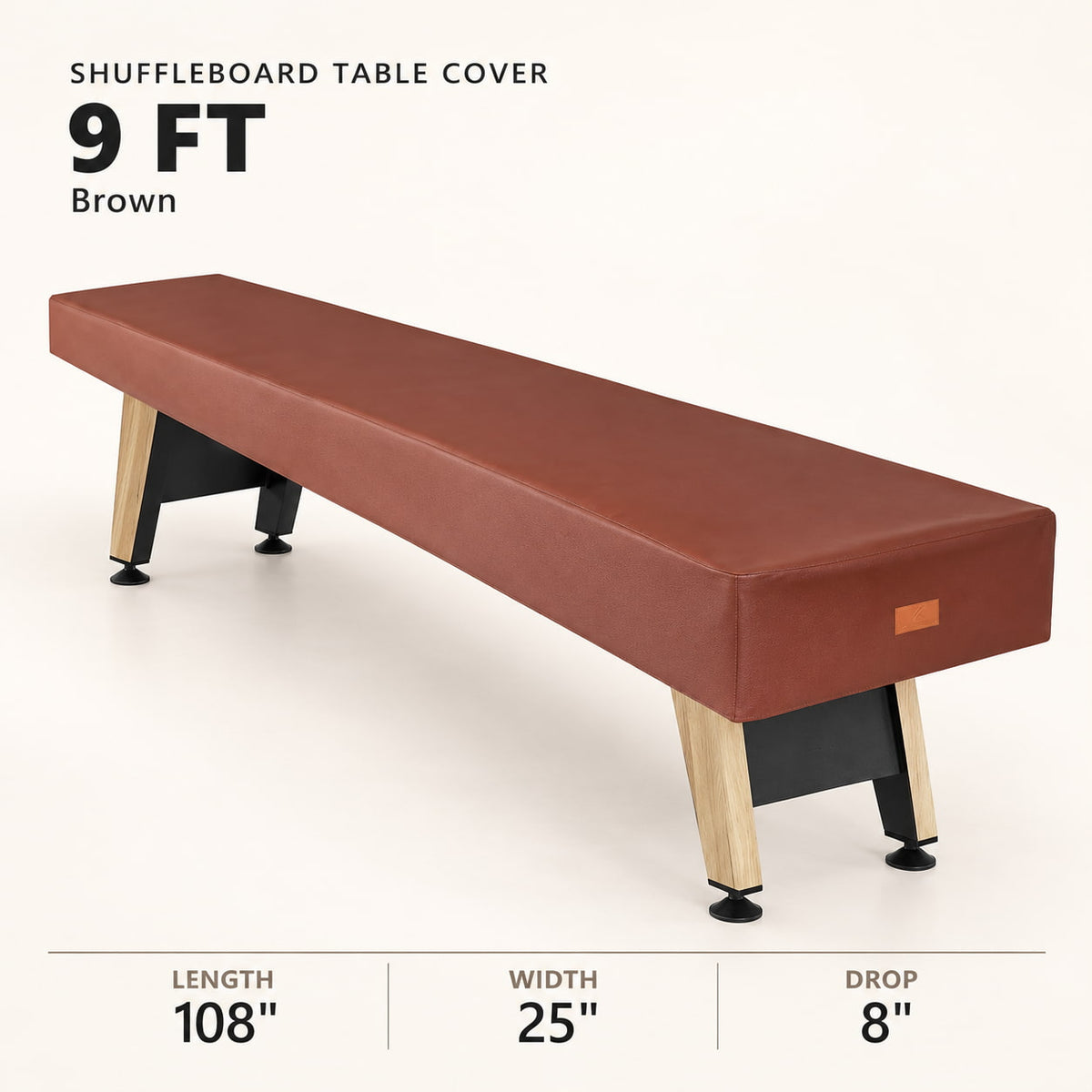 K-Musculo Shuffleboard Table Cover, Heavy Duty Waterproof Leatherette with Soft Backing & Weighted Corners