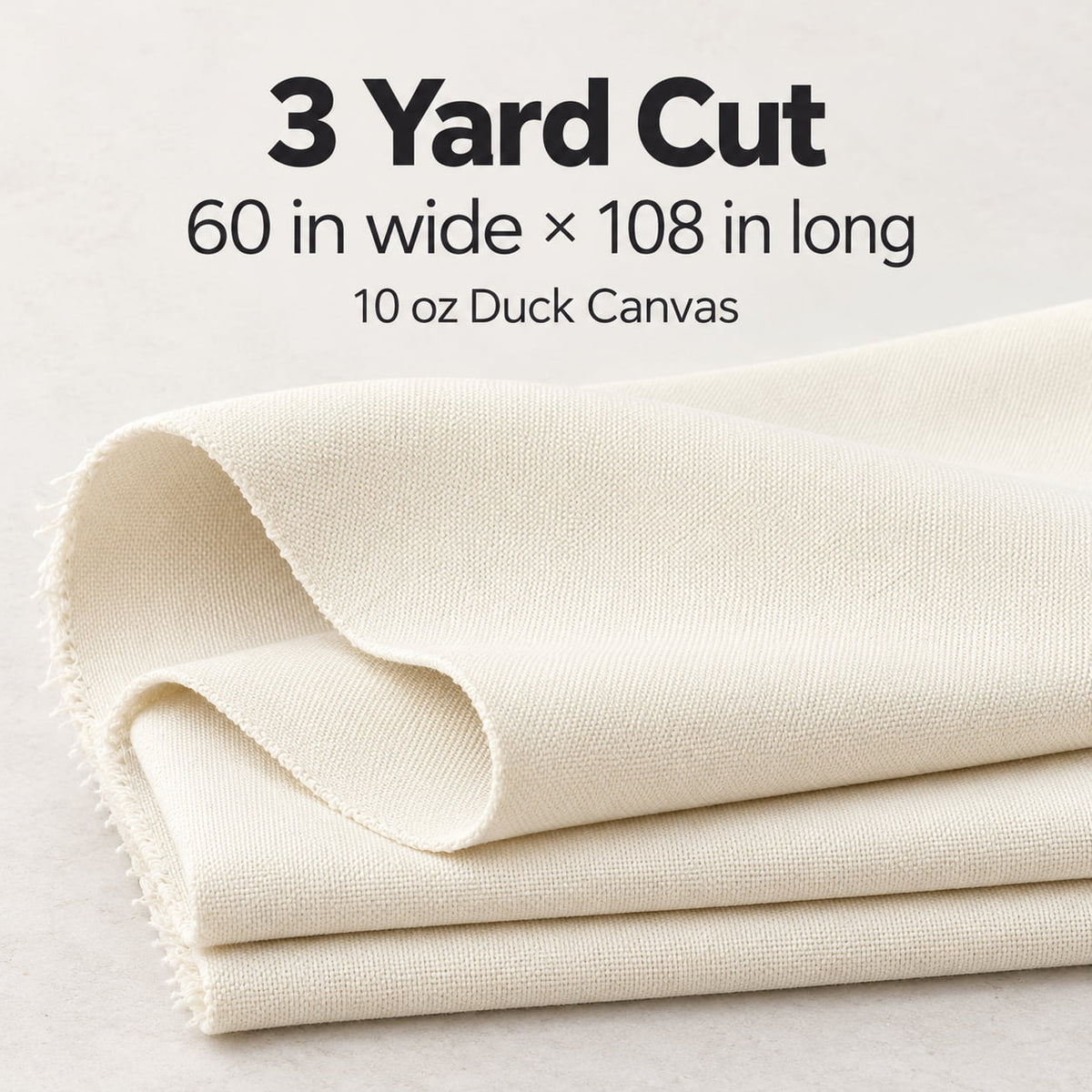 K-Musculo 10 oz Cotton Blend Duck Canvas Fabric, 60" Wide x 3 Yards for Sewing & Home Decor