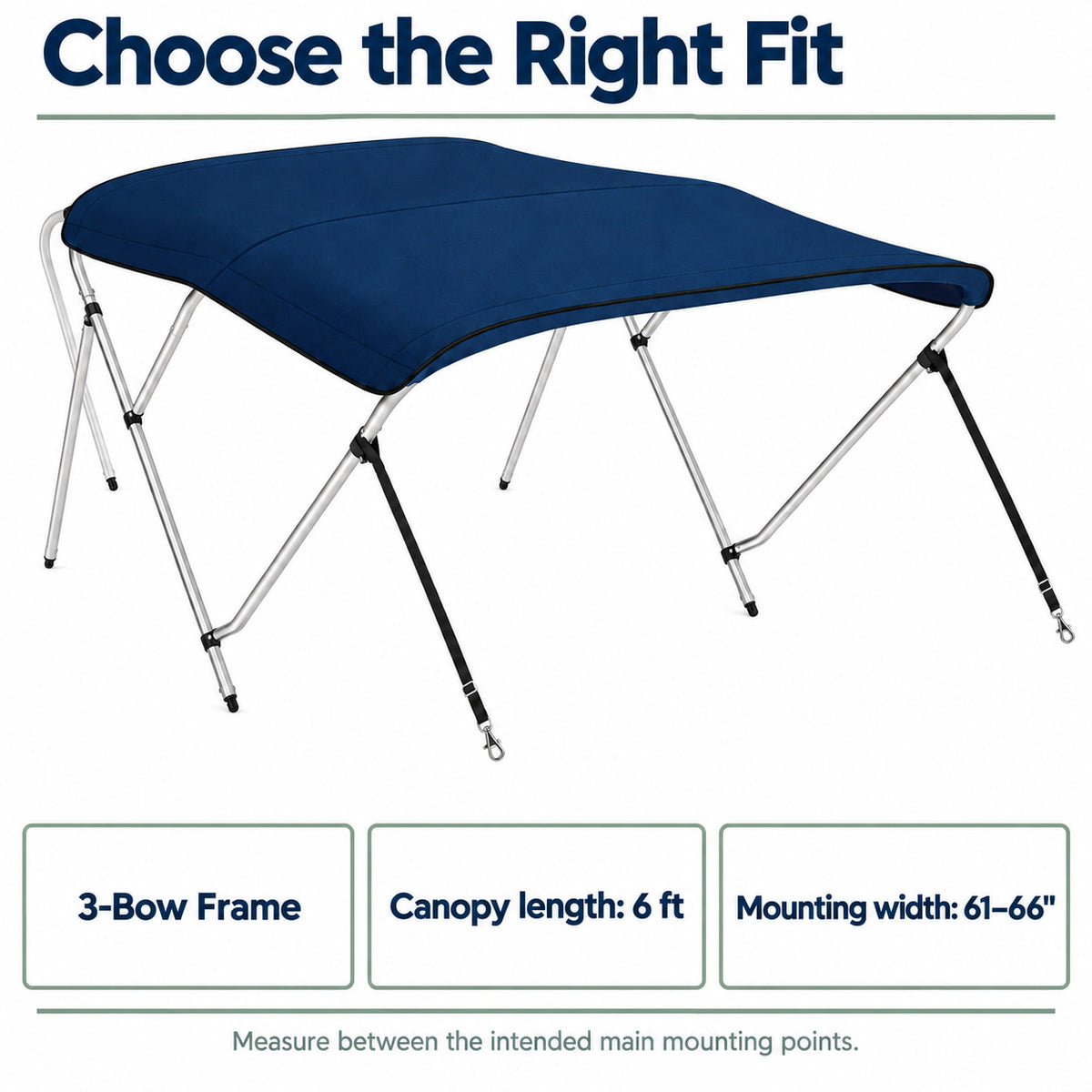 K-Musculo Bimini Top for Boats, 900D Polyester with Rear Support Poles, Straps and Storage Boot