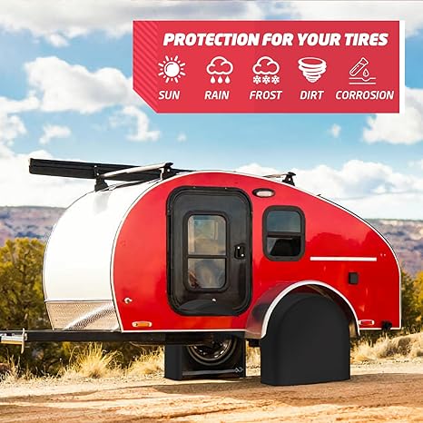 K-Musculo RV Tire Covers 4-Pack, Waterproof Wheel Covers for RV Wheel Travel Trailer Camper Truck SUV