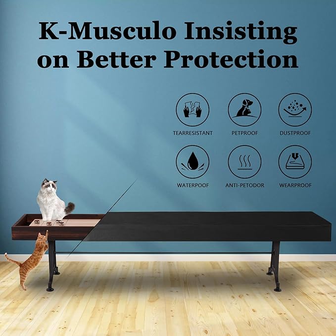 K-Musculo Shuffleboard Table Cover, Heavy Duty Leatherette Waterproof & Tearproof Shuffleboard Covers Fit for Shuffleboard Table