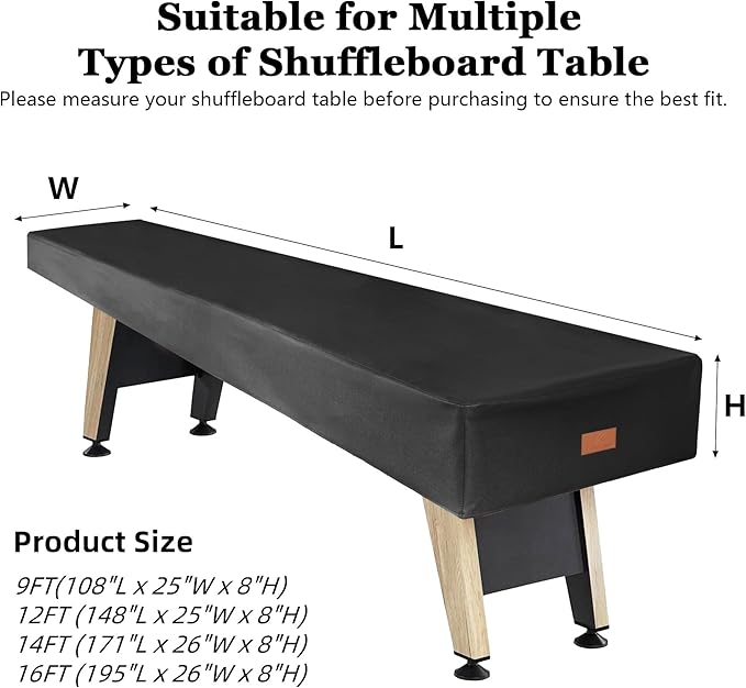 K-Musculo Shuffleboard Table Cover, Heavy Duty Leatherette Waterproof & Tearproof Shuffleboard Covers Fit for Shuffleboard Table