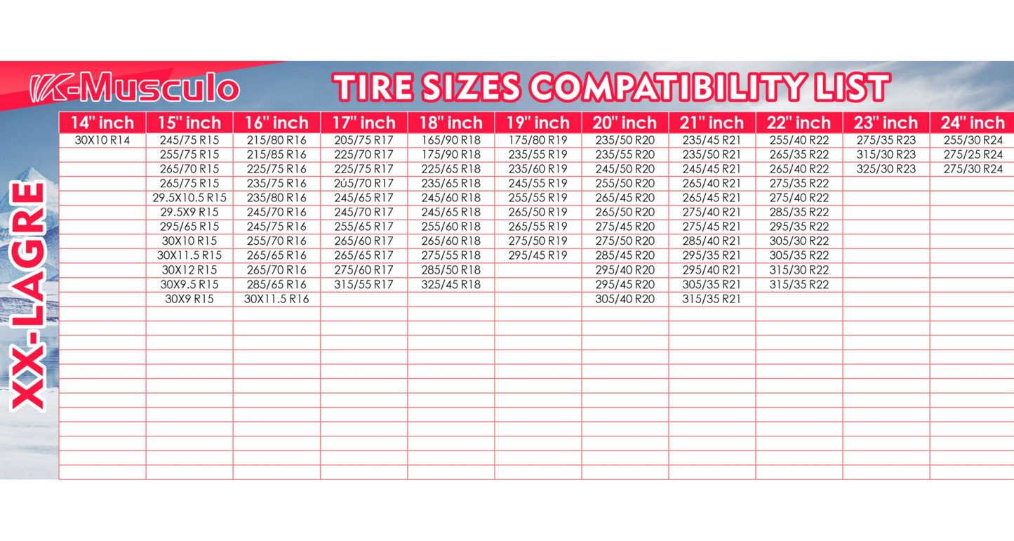 K-Musculo Snow Socks for Tires, Snow Socks Snow Chain for Car SUV Pickup Easy to Use, EU EN-16662-1 Certififed(2 PACKS)