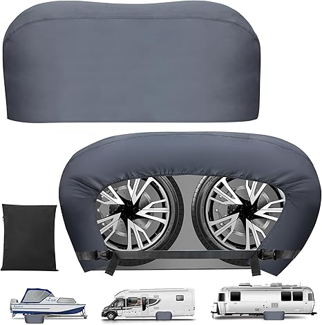 K-Musculo RV Tire Covers, Dual Axle Tire Cover, 2 Pack RV Wheel Cover Fits 27"-29" Dia Tires, Suitable for, RV, Truck, Trailer, Camper,Buckle