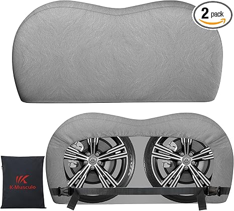 K-Musculo RV Tire Covers, Dual Axle Wheel Cover Heavy-Duty Leather, 2 Pack RV Wheel Cover，Tires Double Buckles, Suitable for, RV, Truck, Trailer, Universal for All Seasons.