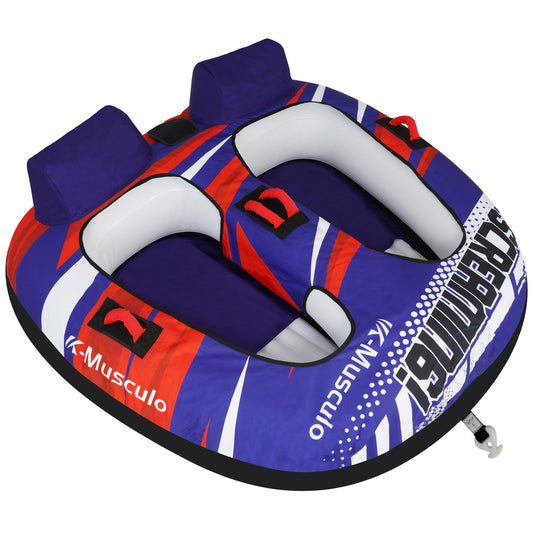 K-Musculo Towable Tubes for Boating, 840D Heavy Duty Tubes for Boating, EVA Grab Handles & Speed Safety Valve