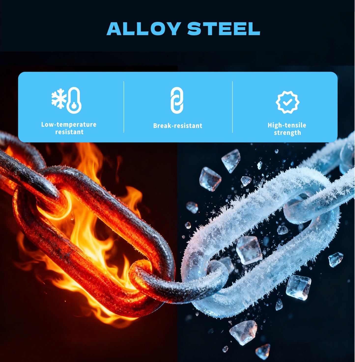 K-Musculo Snow Chains for Car Tires, Portable Reusable Universal Emergency Tire Traction Chain for Passenger Car, Auto Fixing 1 Min Quick Fit Easy Installation, Pickup Trucks and SUV Set of 2