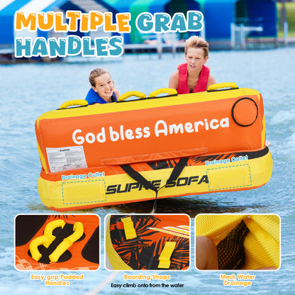 K-Musculo Towable Tubes for Boating, 840D Heavy Duty Tubes for Boating, EVA Grab Handles & Speed Safety Valve
