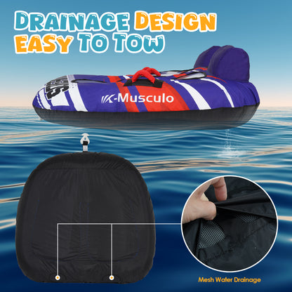 K-Musculo Towable Tubes for Boating, 840D Heavy Duty Tubes for Boating, EVA Grab Handles & Speed Safety Valve
