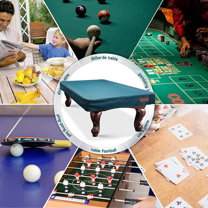 K-Musculo Pool Table Cover, Heavy Duty Leatherette Billiard Table Cover, Waterproof and Tearproof, 6.5/7/ 7.5/8/ 8.5/9 Foot Fitted
