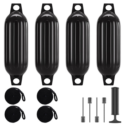 Boat Fenders, Inflatable Marine Bumpers with Ropes & Air Pump