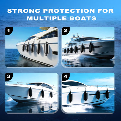 Boat Fenders, Inflatable Marine Bumpers with Ropes & Air Pump