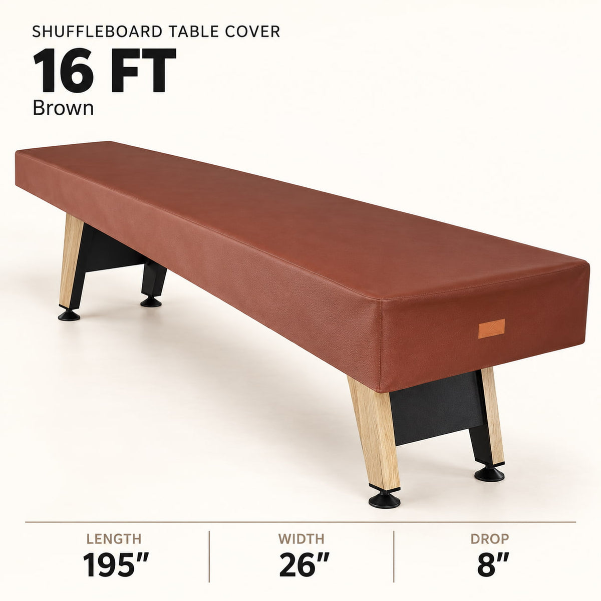 K-Musculo Shuffleboard Table Cover, Heavy Duty Waterproof Leatherette with Soft Backing & Weighted Corners