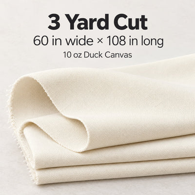 K-Musculo 10 oz Cotton Blend Duck Canvas Fabric, 60" Wide x 3 Yards for Sewing & Home Decor