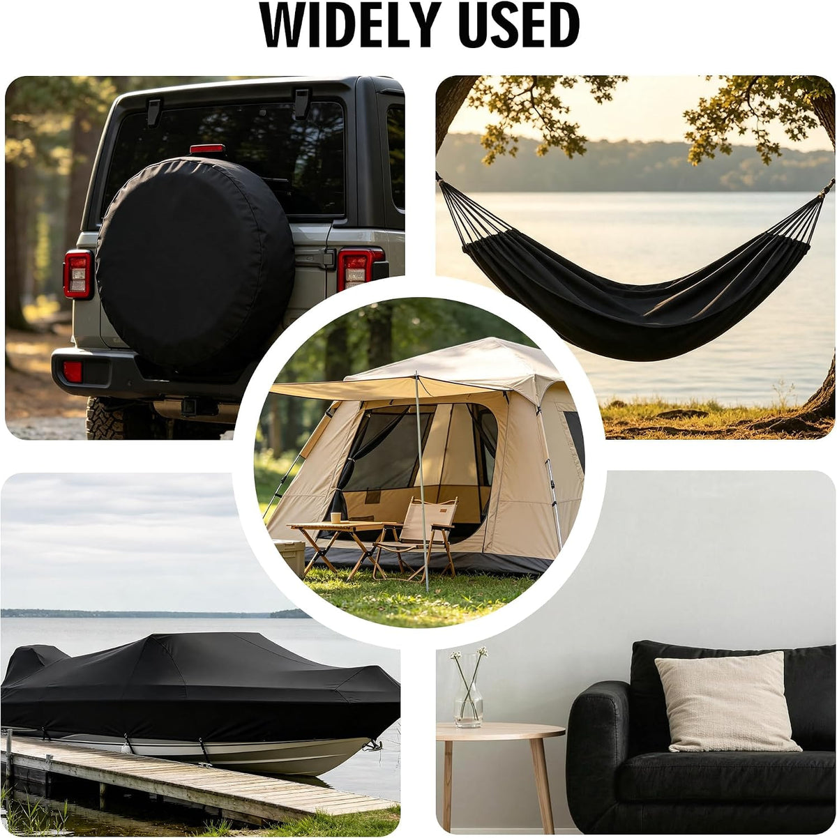K-Musculo 600D Oxford Fabric by the Yard, 58" Wide Water-Resistant Polyester for Sewing & Covers