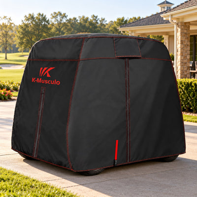 K-Musculo Golf Cart Cover, 600D Waterproof Polyester for Outdoor Storage, Gray or Black