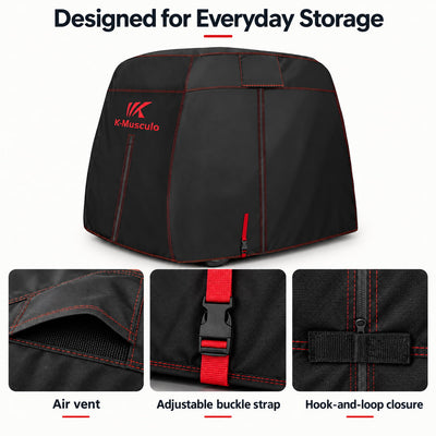 K-Musculo Golf Cart Cover, 600D Waterproof Polyester for Outdoor Storage, Gray or Black