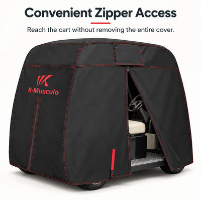 K-Musculo Golf Cart Cover, 600D Waterproof Polyester for Outdoor Storage, Gray or Black