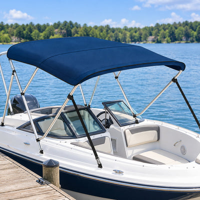 K-Musculo Bimini Top for Boats, 900D Polyester with Rear Support Poles, Straps and Storage Boot