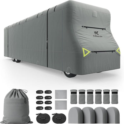 K-Musculo Class C RV Cover, Heavy Duty Waterproof Motorhome Cover with Tire Covers & Gutter Covers