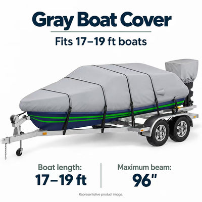 K-Musculo Heavy Duty Waterproof Boat Cover with Motor Cover for V-Hull and Tri-Hull Boats