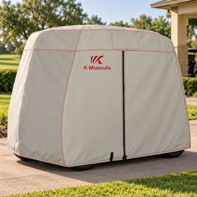 K-Musculo Golf Cart Cover, 600D Waterproof Polyester for Outdoor Storage, Gray or Black