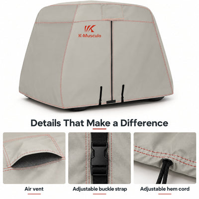 K-Musculo Golf Cart Cover, 600D Waterproof Polyester for Outdoor Storage, Gray or Black