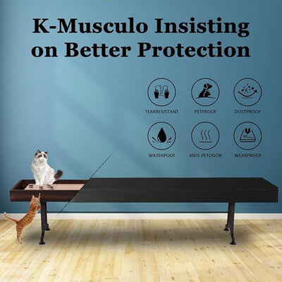 K-Musculo Shuffleboard Table Cover, Heavy Duty Waterproof Leatherette with Soft Backing & Weighted Corners