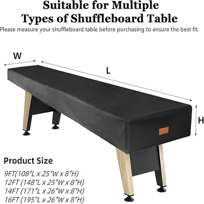 K-Musculo Shuffleboard Table Cover, Heavy Duty Waterproof Leatherette with Soft Backing & Weighted Corners