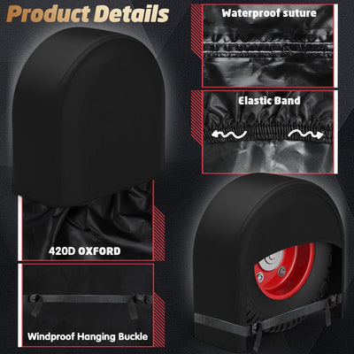 K-Musculo RV Tire Covers 4-Pack, 420D Oxford Waterproof Wheel Covers for Campers & Trailers