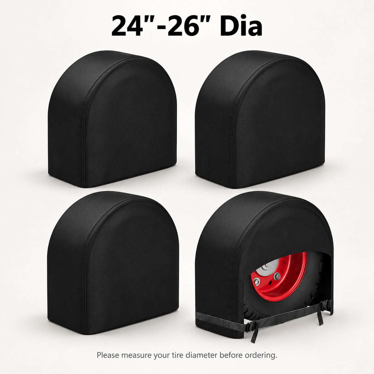 K-Musculo RV Tire Covers 4-Pack, 420D Oxford Waterproof Wheel Covers for Campers & Trailers