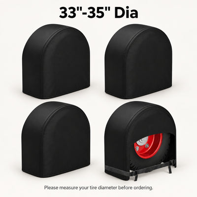 K-Musculo RV Tire Covers 4-Pack, 420D Oxford Waterproof Wheel Covers for Campers & Trailers