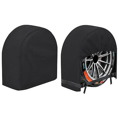 K-Musculo RV Tire Covers 2-Pack, 5 Layer Nonwoven Waterproof Wheel Covers for RV Wheel Travel Trailer Camper Truck SUV