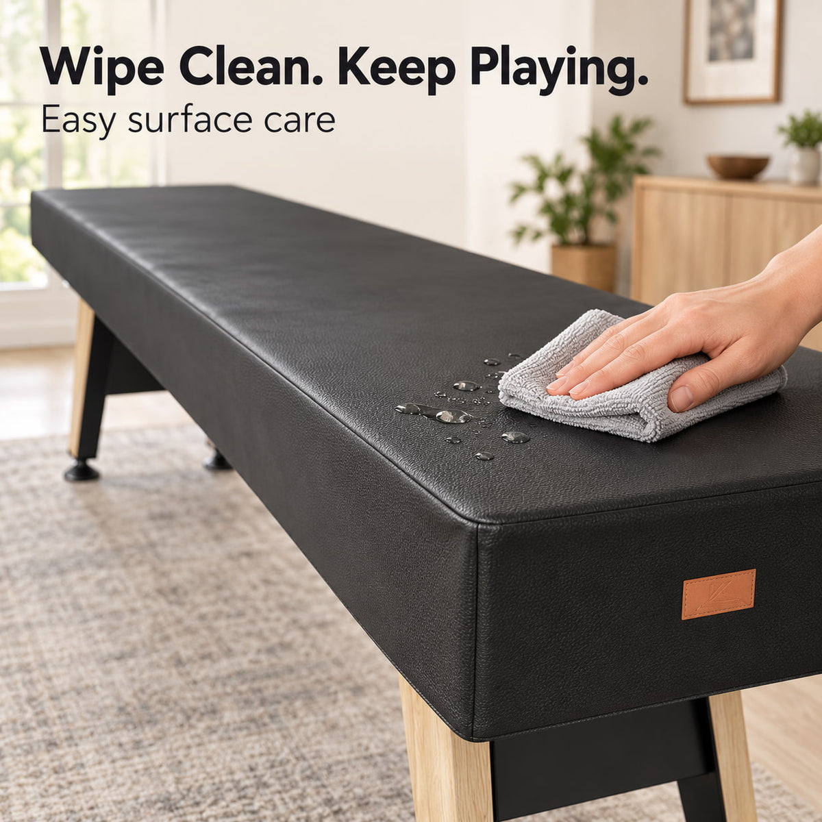 K-Musculo Shuffleboard Table Cover, Heavy Duty Waterproof Leatherette with Soft Backing & Weighted Corners