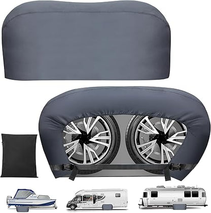 K-Musculo RV Tire Covers, Dual Axle Tire Cover, 2 Pack RV Wheel Cover Fits 27"-29" Dia Tires, Suitable for, RV, Truck, Trailer, Camper,Buckle
