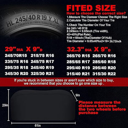 K-Musculo RV Tire Covers, Dual Axle Tire Cover, 2 Pack RV Wheel Cover Fits 27"-29" Dia Tires, Suitable for, RV, Truck, Trailer, Camper,Buckle