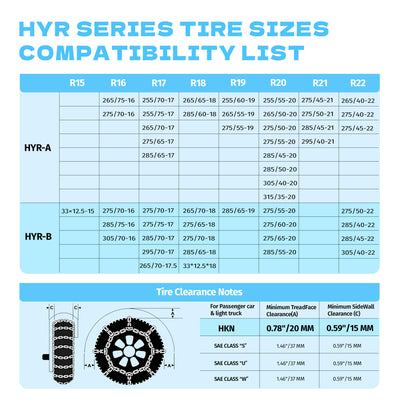  snow chains for ar tires 9